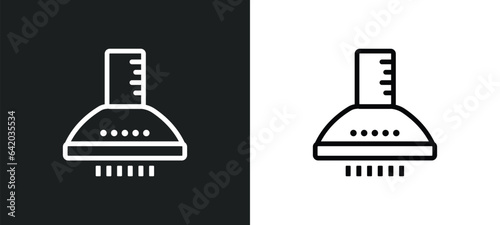 extractor hood icon isolated in white and black colors. extractor hood outline vector icon from kitchen collection for web, mobile apps and ui.