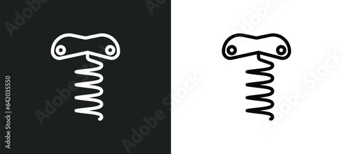 corkscrew icon isolated in white and black colors. corkscrew outline vector icon from kitchen collection for web, mobile apps and ui.