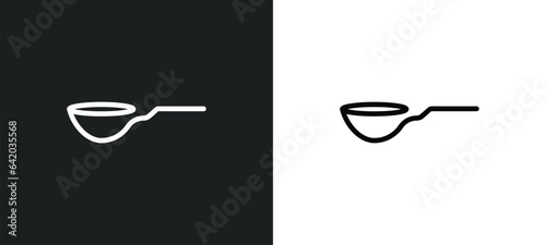 scoop icon isolated in white and black colors. scoop outline vector icon from kitchen collection for web, mobile apps and ui.