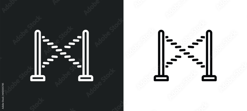 police line icon isolated in white and black colors. police line outline vector icon from law and justice collection for web, mobile apps and ui. police line icon isolated in white and black colors. police line outline vector icon from law and justice collection for web, mobile apps and ui.