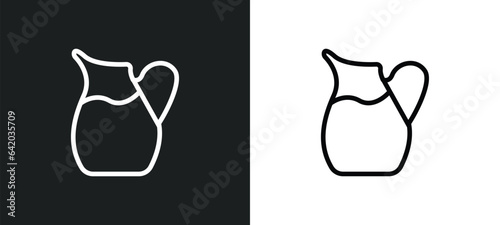 pitcher icon isolated in white and black colors. pitcher outline vector icon from kitchen collection for web, mobile apps and ui.