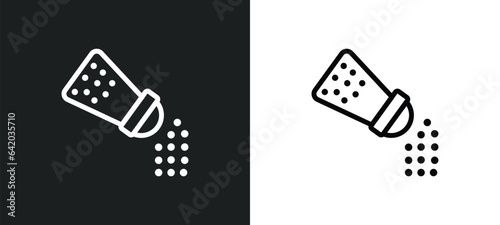 seasoning icon isolated in white and black colors. seasoning outline vector icon from kitchen collection for web, mobile apps and ui.
