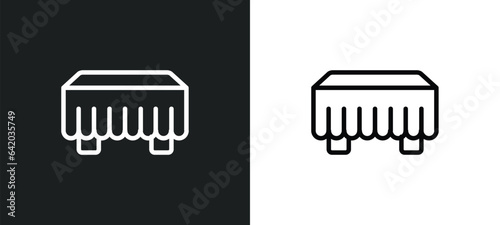 tablecloth icon isolated in white and black colors. tablecloth outline vector icon from kitchen collection for web, mobile apps and ui.
