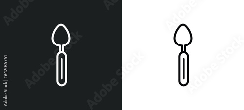 teaspoon icon isolated in white and black colors. teaspoon outline vector icon from kitchen collection for web, mobile apps and ui.