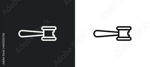 gavel icon isolated in white and black colors. gavel outline vector icon from law and justice collection for web, mobile apps and ui.