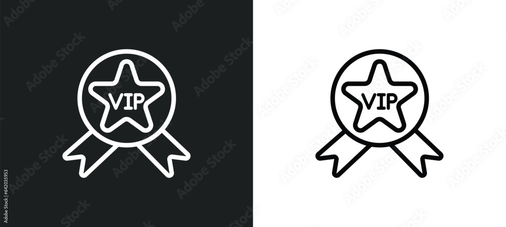 vip icon isolated in white and black colors. vip outline vector icon from luxury collection for web, mobile apps and ui. vip icon isolated in white and black colors. vip outline vector icon from luxury collection for web, mobile apps and ui.