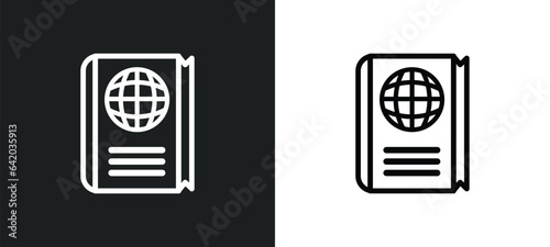 encyclopedia icon isolated in white and black colors. encyclopedia outline vector icon from logo collection for web, mobile apps and ui.