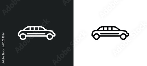 limousine icon isolated in white and black colors. limousine outline vector icon from luxury collection for web, mobile apps and ui.