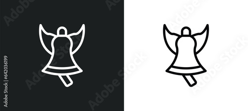 standing bell icon isolated in white and black colors. standing bell outline vector icon from religion collection for web  mobile apps and ui.