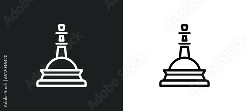 doi suthep icon isolated in white and black colors. doi suthep outline vector icon from religion collection for web, mobile apps and ui.
