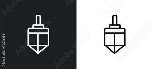 dreidel icon isolated in white and black colors. dreidel outline vector icon from religion collection for web, mobile apps and ui.
