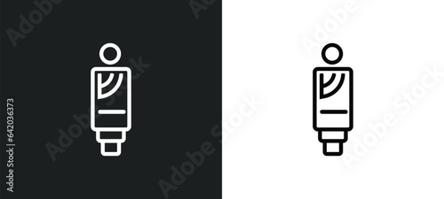 mezuzah icon isolated in white and black colors. mezuzah outline vector icon from religion collection for web, mobile apps and ui.