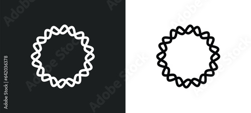 crown of thorns icon isolated in white and black colors. crown of thorns outline vector icon from religion collection for web, mobile apps and ui.