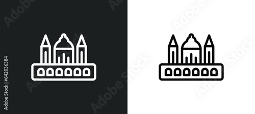vatican icon isolated in white and black colors. vatican outline vector icon from religion collection for web, mobile apps and ui.