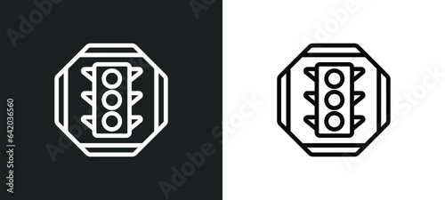 traffic icon isolated in white and black colors. traffic outline vector icon from signs collection for web, mobile apps and ui.