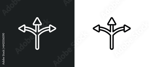 crossroad icon isolated in white and black colors. crossroad outline vector icon from user interface collection for web, mobile apps and ui.