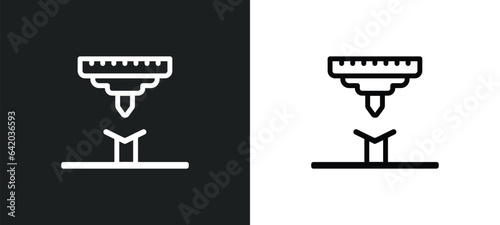 bending icon isolated in white and black colors. bending outline vector icon from user interface collection for web, mobile apps and ui.