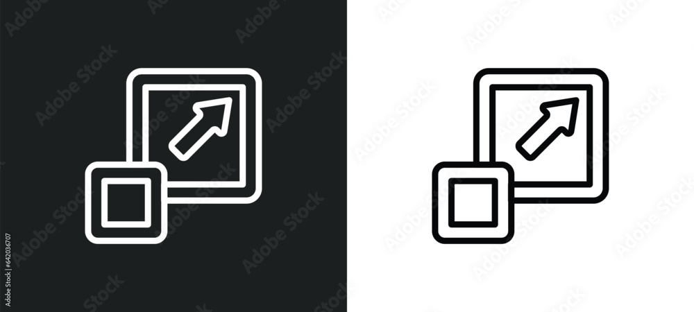 expand tool icon isolated in white and black colors. expand tool outline vector icon from user interface collection for web, mobile apps and ui. expand tool icon isolated in white and black colors. expand tool outline vector icon from user interface collection for web, mobile apps and ui.