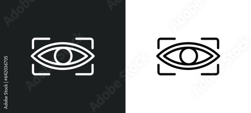 eye close up visibility button icon isolated in white and black colors. eye close up visibility button outline vector icon from user interface collection for web, mobile apps and ui.