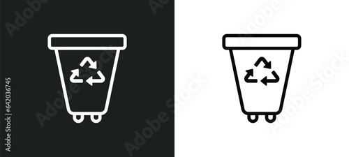 recycling container icon isolated in white and black colors. recycling container outline vector icon from user interface collection for web  mobile apps and ui.