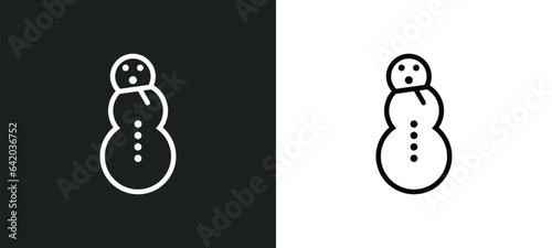snowman icon isolated in white and black colors. snowman outline vector icon from winter collection for web, mobile apps and ui.