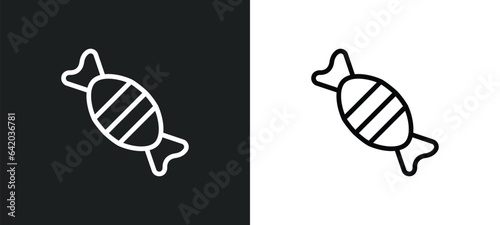 candy icon isolated in white and black colors. candy outline vector icon from winter collection for web, mobile apps and ui.