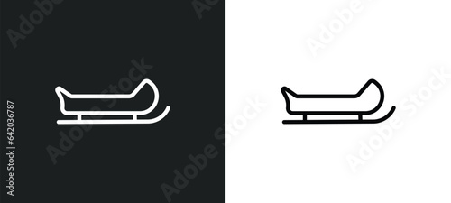 sledge icon isolated in white and black colors. sledge outline vector icon from winter collection for web, mobile apps and ui.