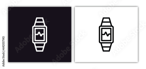 modern wirstwatch icon isolated in white and black colors. modern wirstwatch outline vector icon from airport terminal collection for web, mobile apps and ui. photo