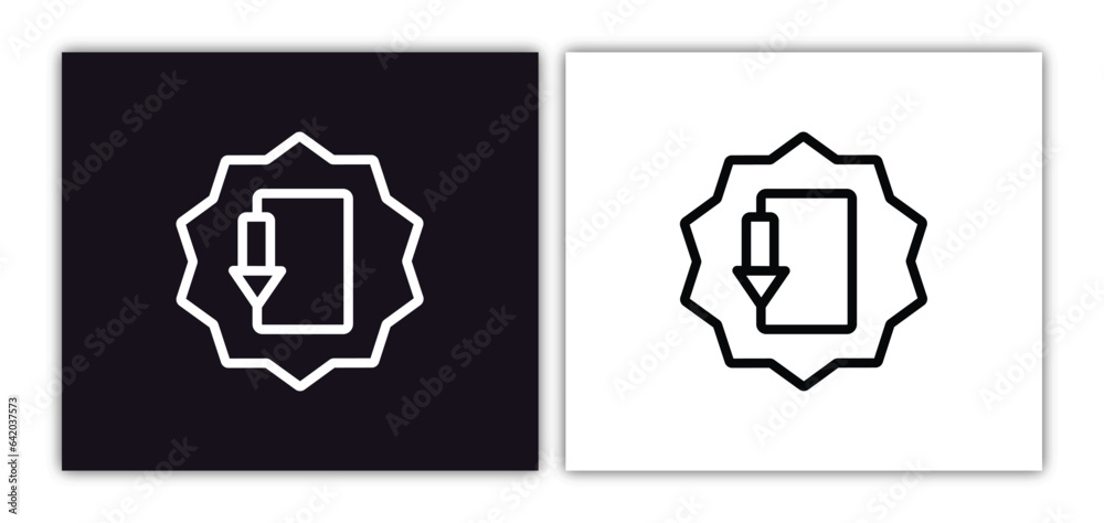Obraz premium exit down icon isolated in white and black colors. exit down outline vector icon from arrows collection for web, mobile apps and ui.