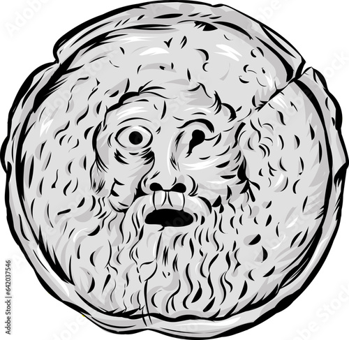 the mouth of truth isolated on white. vector illustration