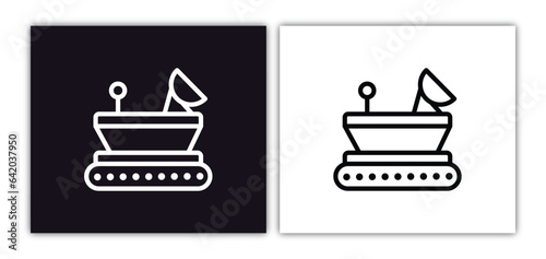moonwalker icon isolated in white and black colors. moonwalker outline vector icon from astronomy collection for web, mobile apps and ui.