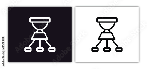 dioptra icon isolated in white and black colors. dioptra outline vector icon from astronomy collection for web, mobile apps and ui.