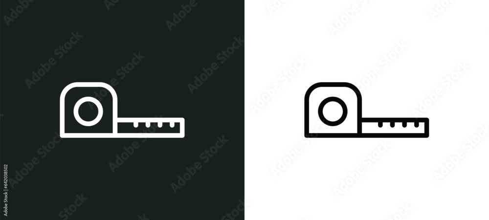 measuring tape icon isolated in white and black colors. measuring tape outline vector icon from electrian connections collection for web, mobile apps and ui. measuring tape icon isolated in white and black colors. measuring tape outline vector icon from electrian connections collection for web, mobile apps and ui.