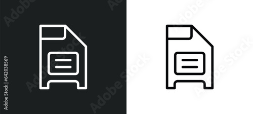 floppy icon isolated in white and black colors. floppy outline vector icon from electronic devices collection for web, mobile apps and ui.