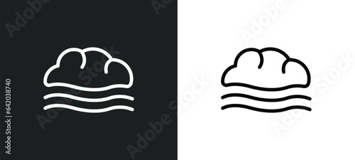 fog icon isolated in white and black colors. fog outline vector icon from meteorology collection for web, mobile apps and ui.