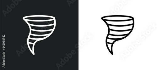 twister icon isolated in white and black colors. twister outline vector icon from meteorology collection for web, mobile apps and ui.