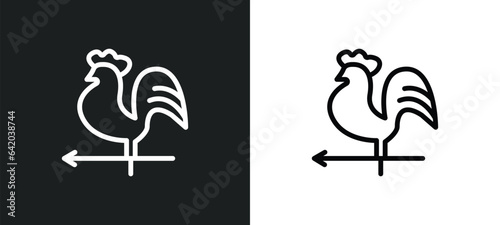 weathercock icon isolated in white and black colors. weathercock outline vector icon from meteorology collection for web, mobile apps and ui.