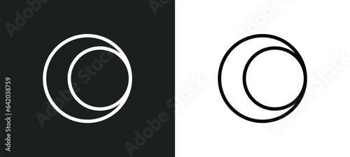 moon phases icon isolated in white and black colors. moon phases outline vector icon from meteorology collection for web, mobile apps and ui.