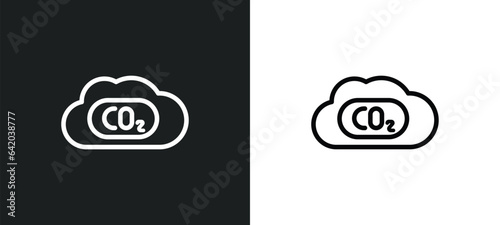 co2 gas icon isolated in white and black colors. co2 gas outline vector icon from meteorology collection for web, mobile apps and ui.