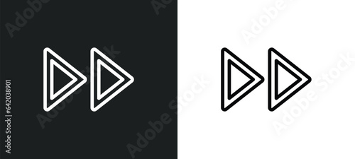 skip icon isolated in white and black colors. skip outline vector icon from music and media collection for web, mobile apps and ui.