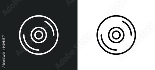 dvd disc icon isolated in white and black colors. dvd disc outline vector icon from music and media collection for web, mobile apps and ui.