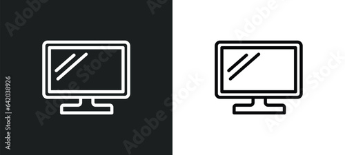 television screen off icon isolated in white and black colors. television screen off outline vector icon from music and media collection for web, mobile apps and ui.