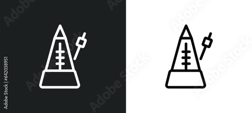 metronome icon isolated in white and black colors. metronome outline vector icon from music collection for web  mobile apps and ui.