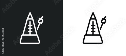 metronome icon isolated in white and black colors. metronome outline vector icon from music collection for web, mobile apps and ui.