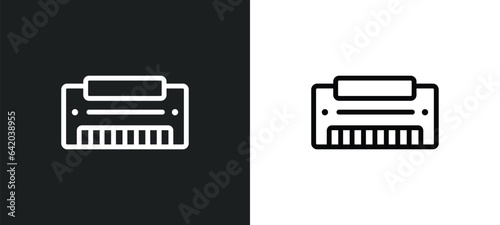 harmonica icon isolated in white and black colors. harmonica outline vector icon from music collection for web, mobile apps and ui.