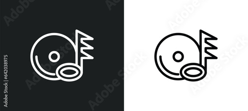 music record icon isolated in white and black colors. music record outline vector icon from music collection for web, mobile apps and ui.