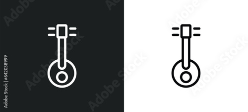 mandolin icon isolated in white and black colors. mandolin outline vector icon from music collection for web, mobile apps and ui.