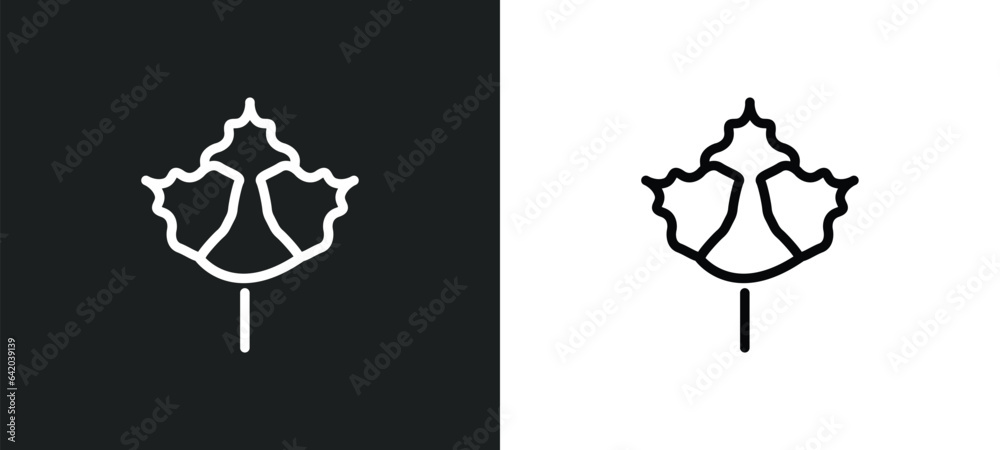 rowan leaf icon isolated in white and black colors. rowan leaf outline vector icon from nature collection for web, mobile apps and ui.