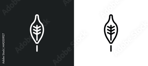 cherry leaf icon isolated in white and black colors. cherry leaf outline vector icon from nature collection for web, mobile apps and ui. © Premium Art