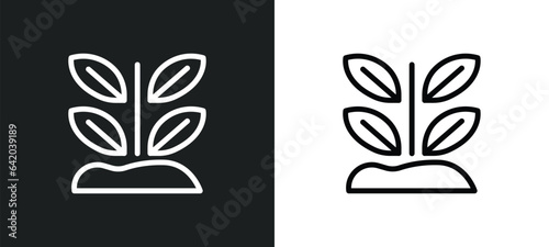 farming icon isolated in white and black colors. farming outline vector icon from nature collection for web, mobile apps and ui.